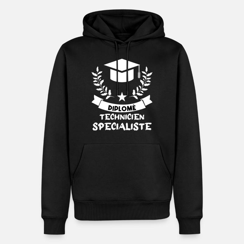 diplômé technicien spécialisé. - Sweat à capuche Premium bio Homme - noir