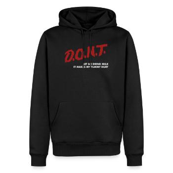 D.O.N.T Let Me Drink Milk It Makes My Tummy Hurt - Men’s Premium Organic Hoodie - black - Front - Nico (187cm)