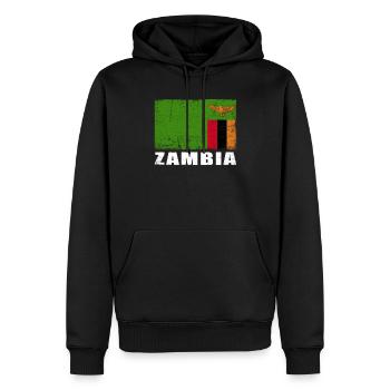 Drapeau de la Zambie Grunge Drapeau de la Zambie - Sweat à capuche Premium bio Homme - noir - Devant - Nico (187cm)
