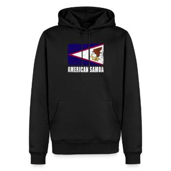 Drapeau des Samoa américaines - Sweat à capuche Premium bio Homme - noir - Devant - Nico (187cm)