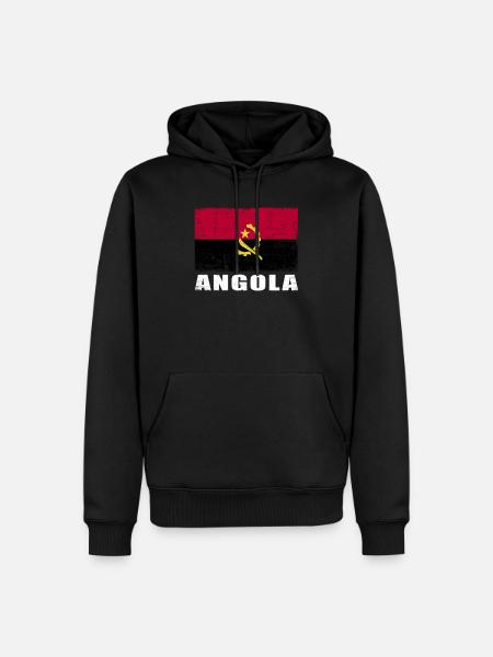 Angola Flag Grunge Angola Flag - Men’s Premium Organic Hoodie - black