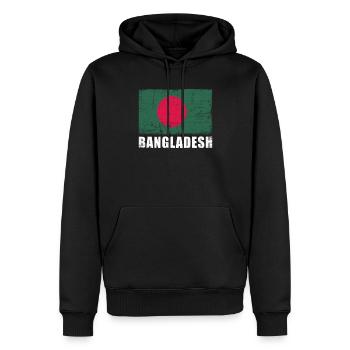 Drapeau du Bangladesh Grunge Drapeau du Bangladesh - Sweat à capuche Premium bio Homme - noir - Devant - Nico (187cm)