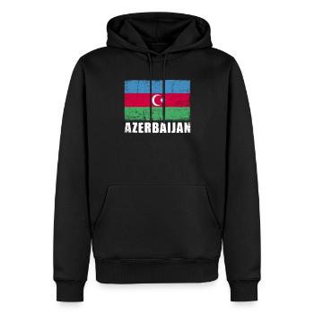 Drapeau de l’Azerbaïdjan Grunge Drapeau de l’Azerbaïdjan - Sweat à capuche Premium bio Homme - noir - Devant - Nico (187cm)