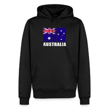 Drapeau de l’Australie Grunge Drapeau de l’Australie - Sweat à capuche Premium bio Homme - noir - Devant - Nico (187cm)