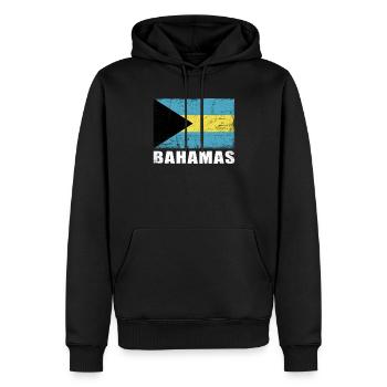 Bahamas Flag Grunge Bahamas Flag - Sweat à capuche Premium bio Homme - noir - Devant - Nico (187cm)
