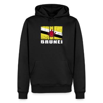 Brunei Flag Grunge Brunei Flag - Sweat à capuche Premium bio Homme - noir - Devant - Nico (187cm)