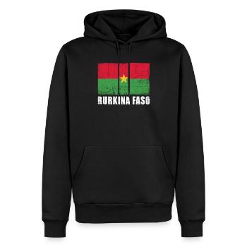 Burkina Faso Drapeau Grunge Burkina Faso Drapeau - Sweat à capuche Premium bio Homme - noir - Devant - Nico (187cm)