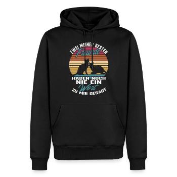 Katzen Beste Freunde Spruch Geschenkidee - Männer Premium Bio Hoodie - Schwarz - Vorne - Nico (187cm)