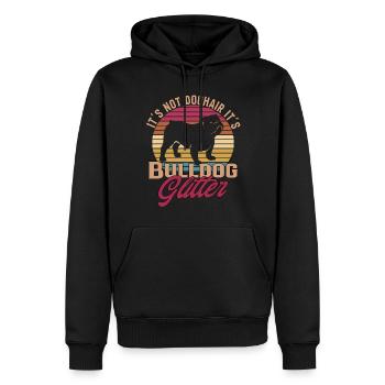 Ce n’est pas des poils de chien, c’est des paillettes de bouledogue - Bulldogge - Sweat à capuche Premium bio Homme - noir - Devant - Nico (187cm)