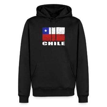 Chile Flagge Grunge Chile Fahne - Männer Premium Bio Hoodie - Schwarz - Vorne - Nico (187cm)