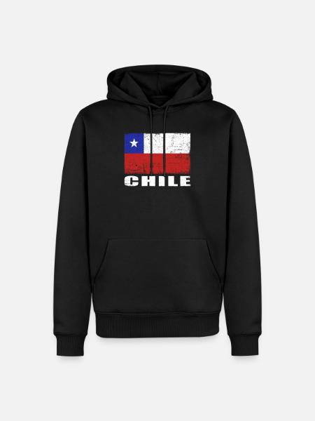 Chili Drapeau Grunge Chili Drapeau - Sweat à capuche Premium bio Homme - noir