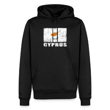 Drapeau de Chypre Grunge Drapeau de Chypre - Sweat à capuche Premium bio Homme - noir - Devant - Nico (187cm)