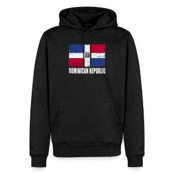 Dominikanische Republik Flagge - Männer Premium Bio Hoodie - Schwarz - Vorne - Nico (187cm)