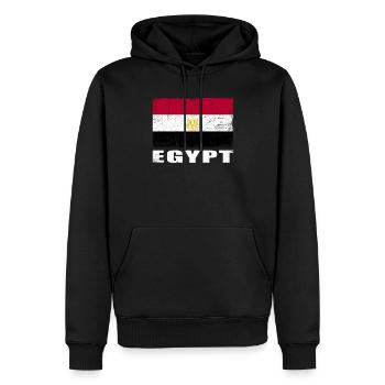 Egypte Drapeau Grunge Egypte Drapeau - Sweat à capuche Premium bio Homme - noir - Devant - Nico (187cm)