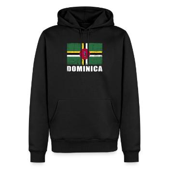 Dominica Flagge Grunge Dominica Fahne - Männer Premium Bio Hoodie - Schwarz - Vorne - Nico (187cm)