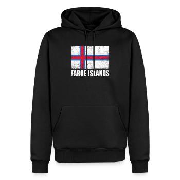Drapeau des îles Féroé Grunge Drapeau des îles Féroé - Sweat à capuche Premium bio Homme - noir - Devant - Nico (187cm)