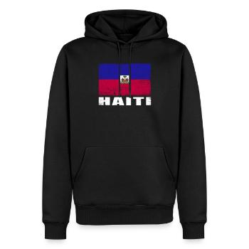 Haiti Flagge Grunge Haiti Fahne - Männer Premium Bio Hoodie - Schwarz - Vorne - Nico (187cm)