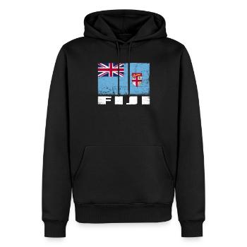 Drapeau des Fidji Grunge Drapeau des Fidji - Sweat à capuche Premium bio Homme - noir - Devant - Nico (187cm)