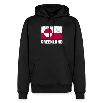 Groenland Flag Grunge Groenland Flag - Sweat à capuche Premium bio Homme - noir - Devant - Nico (187cm)