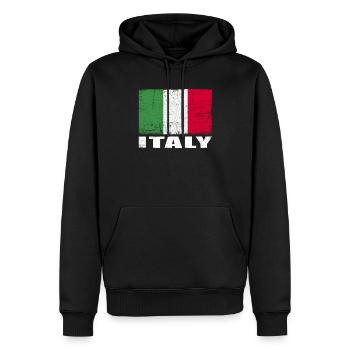 Italien Flagge Grunge Italien Fahne - Männer Premium Bio Hoodie - Schwarz - Vorne - Nico (187cm)
