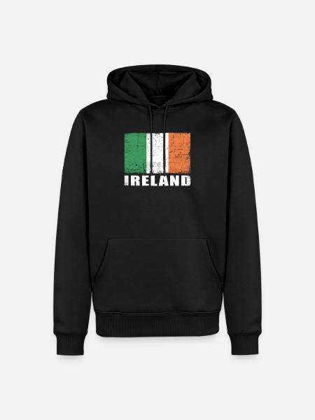 Drapeau de l’Irlande Grunge Drapeau de l’Irlande - Sweat à capuche Premium bio Homme - noir