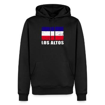 Los Altos Flag Grunge Los Altos Flag - Men’s Premium Organic Hoodie - black - Front - Nico (187cm)