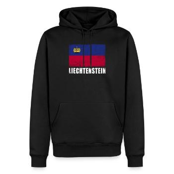 Liechtenstein Flagge Grunge Liechtenstein Fahne - Männer Premium Bio Hoodie - Schwarz - Vorne - Nico (187cm)