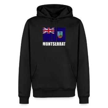 Montserrat Flag Grunge Montserrat Flag - Sweat à capuche Premium bio Homme - noir - Devant - Nico (187cm)