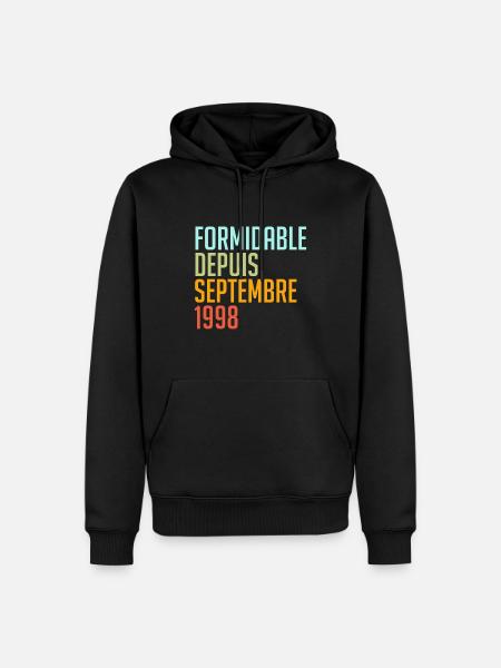 formidable depuis septembre 1998 - Sweat à capuche Premium bio Homme - noir