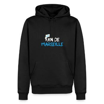 Fan de Marseille - Sweat à capuche Premium bio Homme - noir - Devant - Nico (187cm)