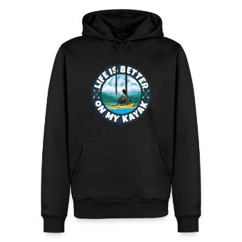 Kajak fahren - Männer Premium Bio Hoodie - Schwarz - Vorne - Nico (187cm)