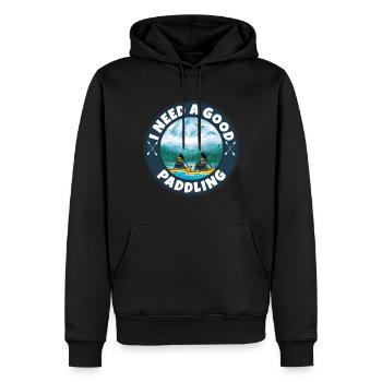 Kajak fahren - Männer Premium Bio Hoodie - Schwarz - Vorne - Nico (187cm)