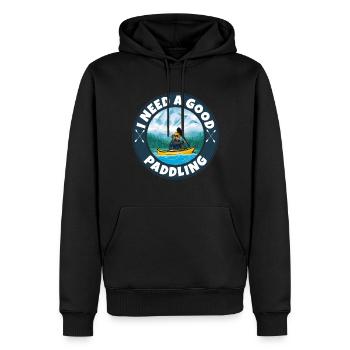 Kajak fahren - Männer Premium Bio Hoodie - Schwarz - Vorne - Nico (187cm)