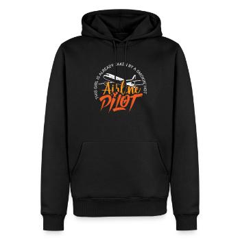 Pilote Capitaine Pilote Planeur - Sweat à capuche Premium bio Homme - noir - Devant - Nico (187cm)