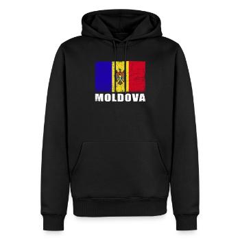 Moldawien Flagge Grunge Moldawien Fahne - Männer Premium Bio Hoodie - Schwarz - Vorne - Nico (187cm)