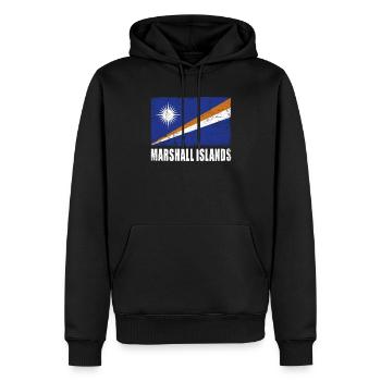 Drapeau des Îles Marshall Grunge Drapeau des Îles Marshall - Sweat à capuche Premium bio Homme - noir - Devant - Nico (187cm)