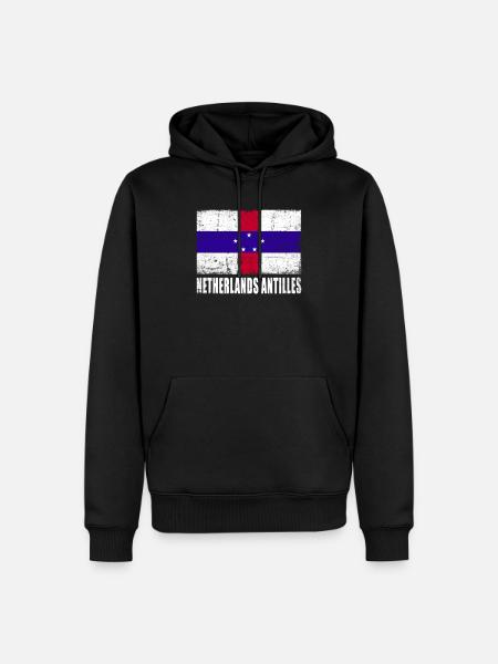 Netherlands Antilles Flag - Men’s Premium Organic Hoodie - black