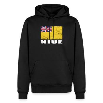 Niue Flag Grunge Niue Flag - Sweat à capuche Premium bio Homme - noir - Devant - Nico (187cm)