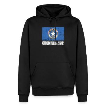 Drapeau des îles Mariannes du Nord - Sweat à capuche Premium bio Homme - noir - Devant - Nico (187cm)