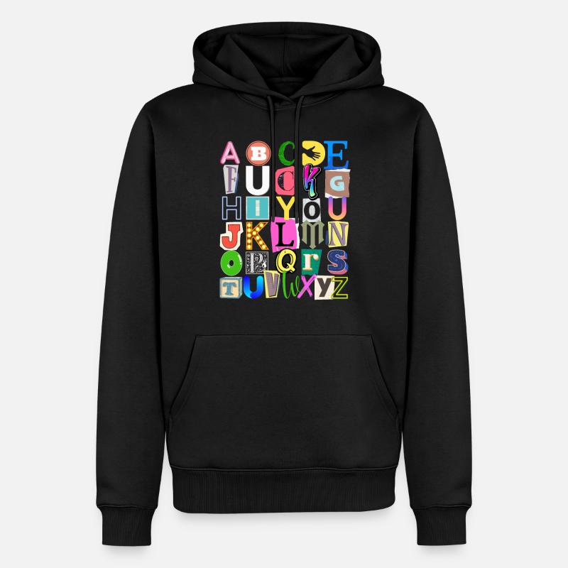 Alphabet et message caché - Sweat à capuche Premium bio Homme - noir