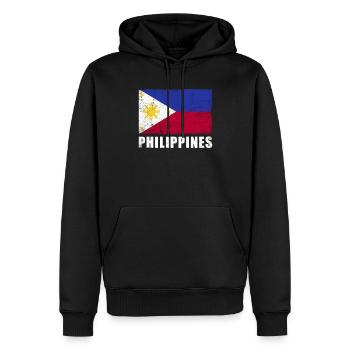 Philippinen Flagge Grunge Philippinen Fahne - Männer Premium Bio Hoodie - Schwarz - Vorne - Nico (187cm)
