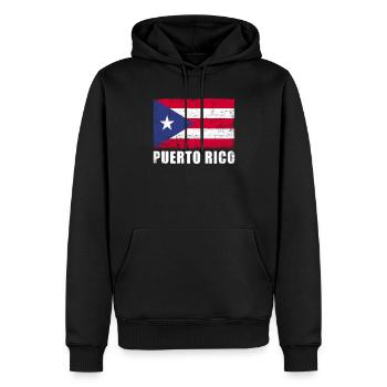 Drapeau de Porto Rico Grunge Drapeau de Porto Rico - Sweat à capuche Premium bio Homme - noir - Devant - Nico (187cm)