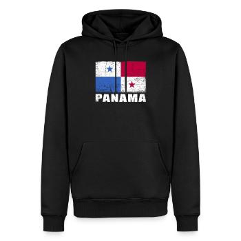 Panama Flag Grunge Panama Flag - Sweat à capuche Premium bio Homme - noir - Devant - Nico (187cm)