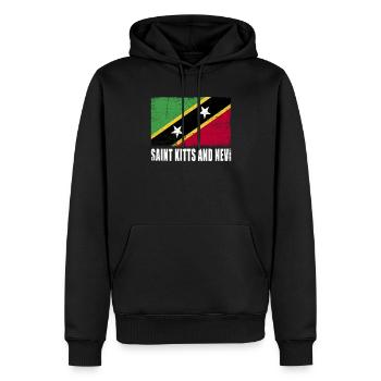 Drapeau de Saint-Kitts et Nevi - Sweat à capuche Premium bio Homme - noir - Devant - Nico (187cm)