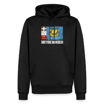Sankt Pierre Und Miquelon Flagge - Männer Premium Bio Hoodie - Schwarz - Vorne - Nico (187cm)