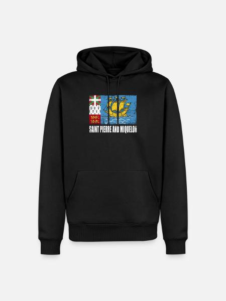 Drapeau de Saint-Pierre-et-Miquelon - Sweat à capuche Premium bio Homme - noir