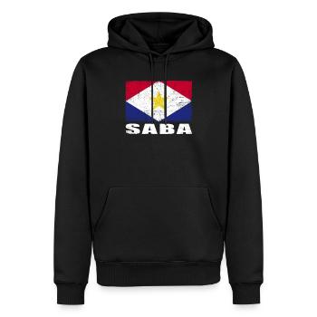 Saba Flagge Grunge Saba Fahne - Männer Premium Bio Hoodie - Schwarz - Vorne - Nico (187cm)