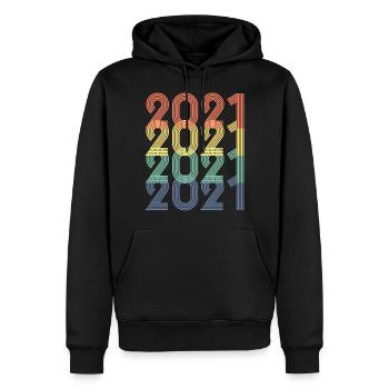 Cool Retro 2021, 2 Jahre alt, 2. Geburtstag Kinder - Männer Premium Bio Hoodie - Schwarz - Vorne - Nico (187cm)