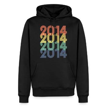 Cool Retro 2014, 9 Jahre alt, Kinder zum 9. Geburtstag - Männer Premium Bio Hoodie - Schwarz - Vorne - Nico (187cm)