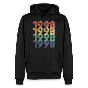 Cool Retro 1998, 24 Jahre alt, Geschenk zum 24. Geburtstag - Männer Premium Bio Hoodie - Schwarz - Vorne - Nico (187cm)